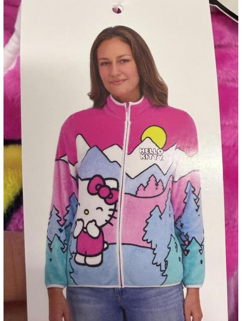Hello Kitty Fleece Zip Up Jacket Adult XS